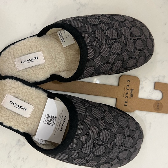 Coach Black and Gray Slippers - Picture 7 of 10